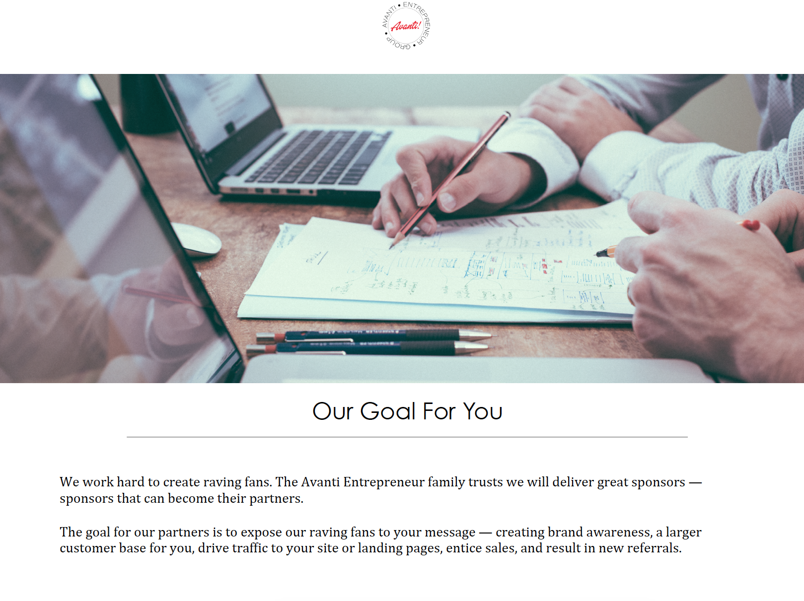 Avanti Entrepreneur Group: Our Goal for You